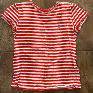 Ralph Lauren Red and White Striped Tee